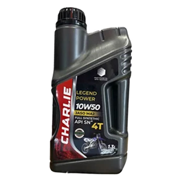 روغن موتور سیکلت چارلی مدل Charlie Advanced Super Oil API SN+ JASO MA2 حجم 1.3 لیتر (10w-50)